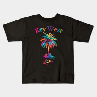 Key West Livin' Watercolor Palm Tree Kids T-Shirt
